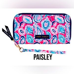 BRAND NEW Simply Southern wallet wristlet purse bag Paisley summer beach